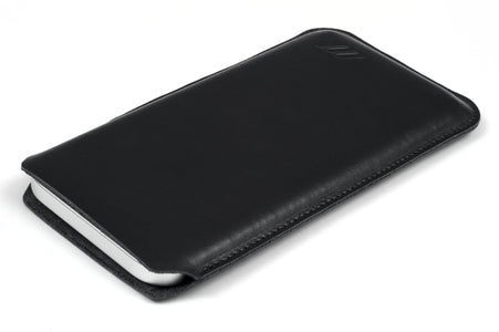 iphone 16 pro max sleeve case - leather - black